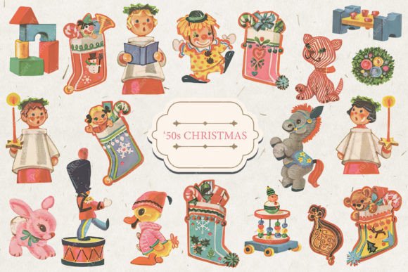 Download 1950s Christmas Vintage Clip Art - Vintage clip art Collection
