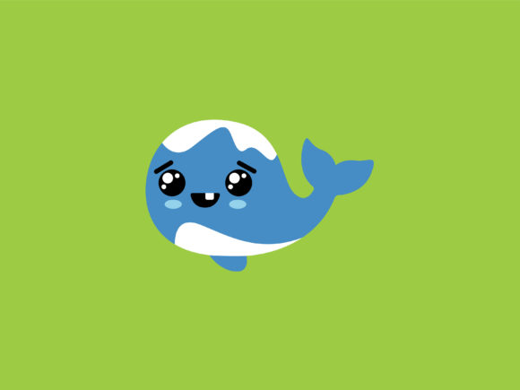 Download Kawaii Cute Whale Dark Blue Icon - Cute whale Collection