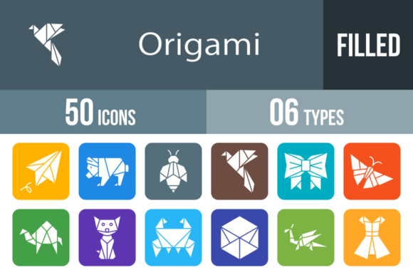 Download 50 Origami Filled Round Corner Icons - Premium Resources