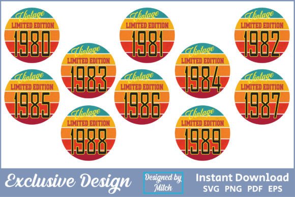 Download Vintage 1980s Limited Edition SVG Pack - 1980s Collection