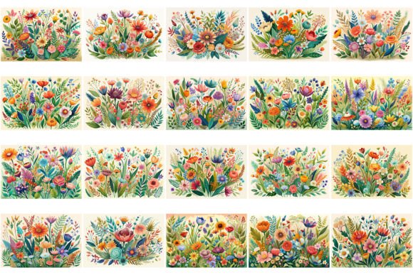Download Boho Watercolor Wildflowers Bundle - Boho watercolor Collection
