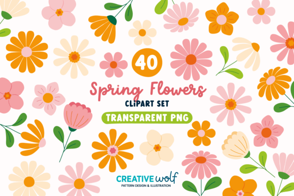 Download Whimsical Spring Flowers Clipart Set - Whimsical Collection