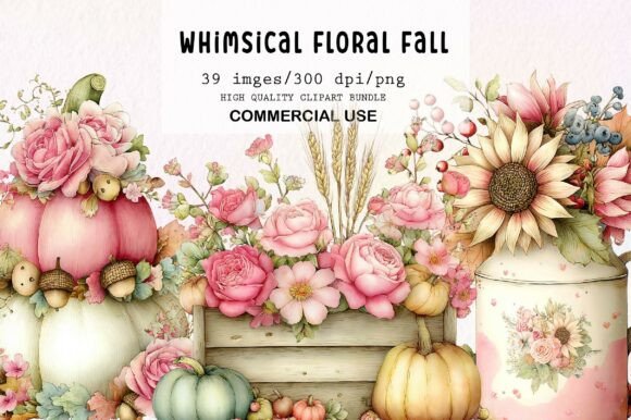 Download Whimsical Floral Fall Clipart Bundle - Whimsical Collection