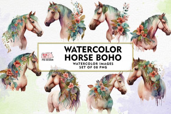 Download Watercolor Horse Boho Watercolor Clipart - Boho watercolor Collection
