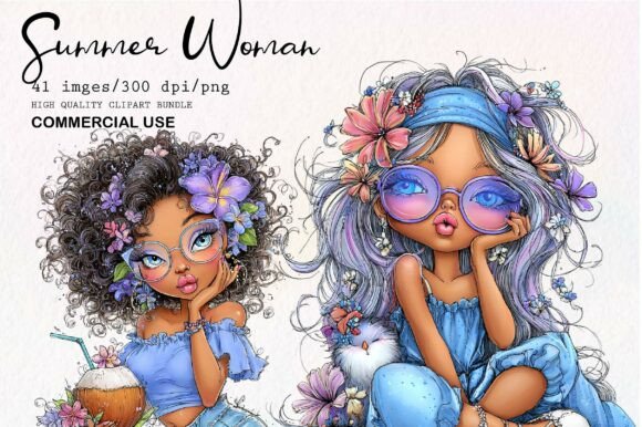 Download Whimsical Summer Woman Clipart - Whimsical Collection