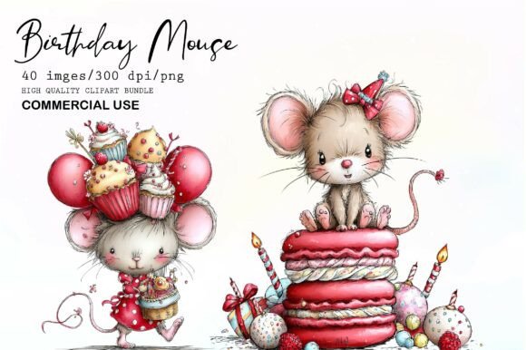 Download Whimsical Birthday Mouse Clipart - Whimsical Collection