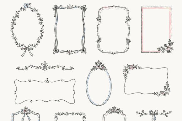 Download Whimsical Vintage Wedding Frames and Flo - Premium Resources
