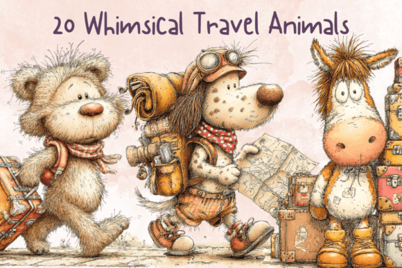 Download Whimsical Travel Animals Clipart Set - Whimsical Collection