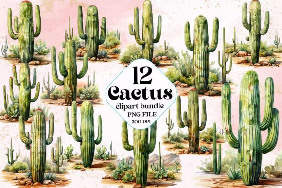 Download Boho Watercolor Cactus Clipart - Boho watercolor Collection