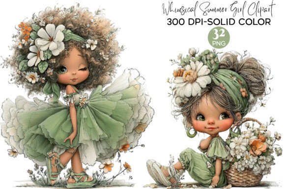 Download Whimsical Summer Girl Clipart PNG - Whimsical Collection