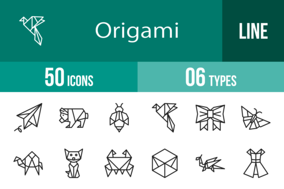 Download 50 Origami Line Icons - Premium Resources