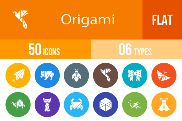 Download 50 Origami Flat Round Icons - Premium Resources