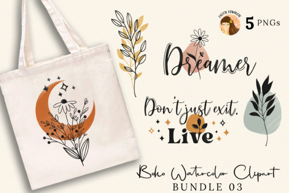Download Boho Watercolor Clipart Bundle 03 - Boho watercolor Collection
