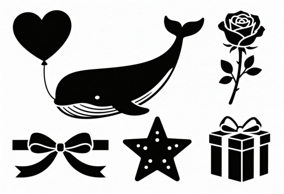 Download Cute Whale Rose Gift Star Bow Heart - Cute whale Collection