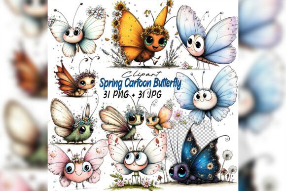 Download Whimsical Butterfly Flower Clipart Set - Whimsical Collection