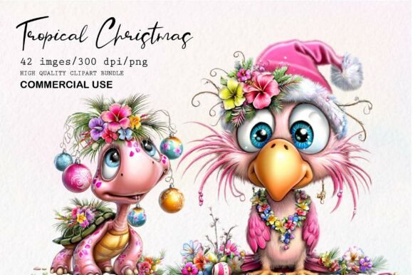 Download Whimsical Tropical Christmas Clipart - Whimsical Collection
