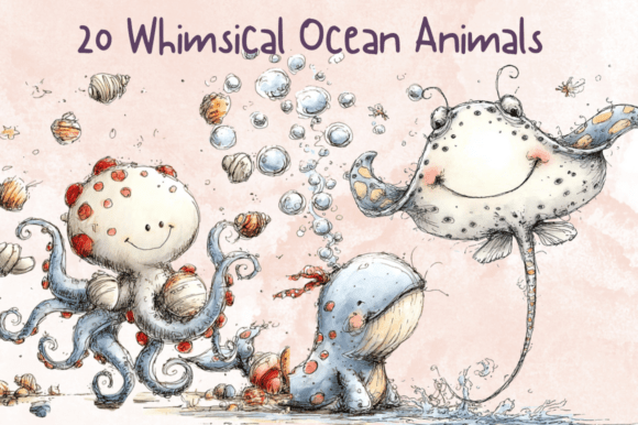 Download Whimsical Ocean Animals Clipart Set - Whimsical Collection