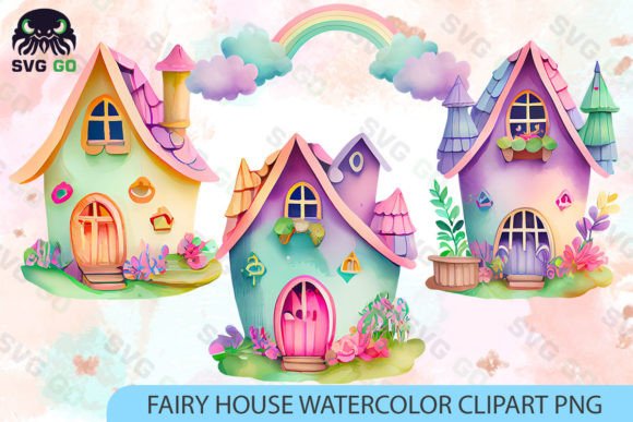 Download Fairy House Boho Watercolor Clipart - Boho watercolor Collection